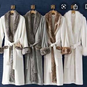 Pottery Barn faux fur robe